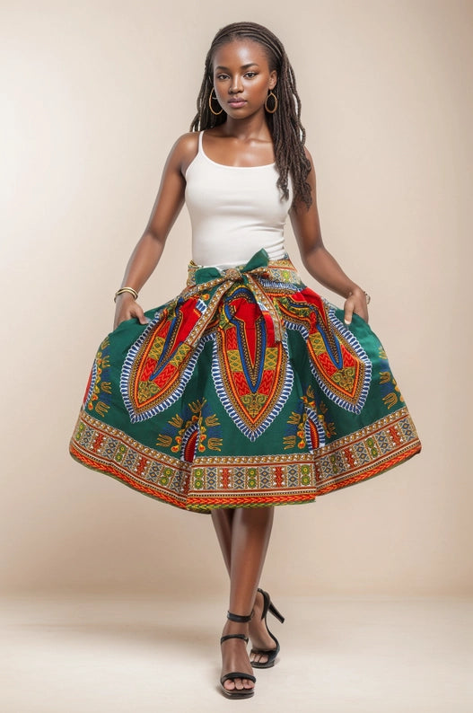 Ankara Skirt 100% Cotton Dashiki Print African Skirt