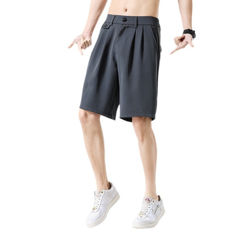 Shorts Men's Comfortable Soft Solid Color Small Suit Pants