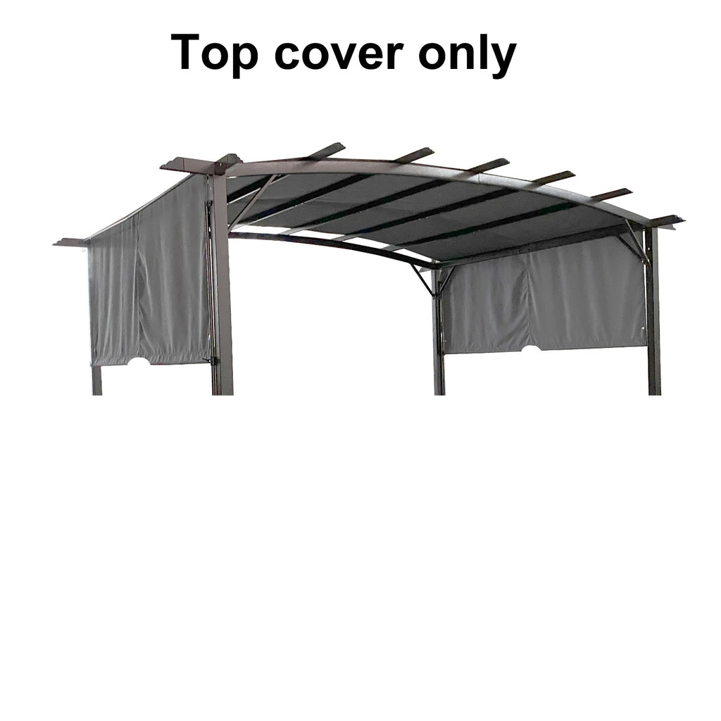 Universal Canopy Cover Replacement For 12x9 Ft Curved Outdoor Pergola Structure-Grey