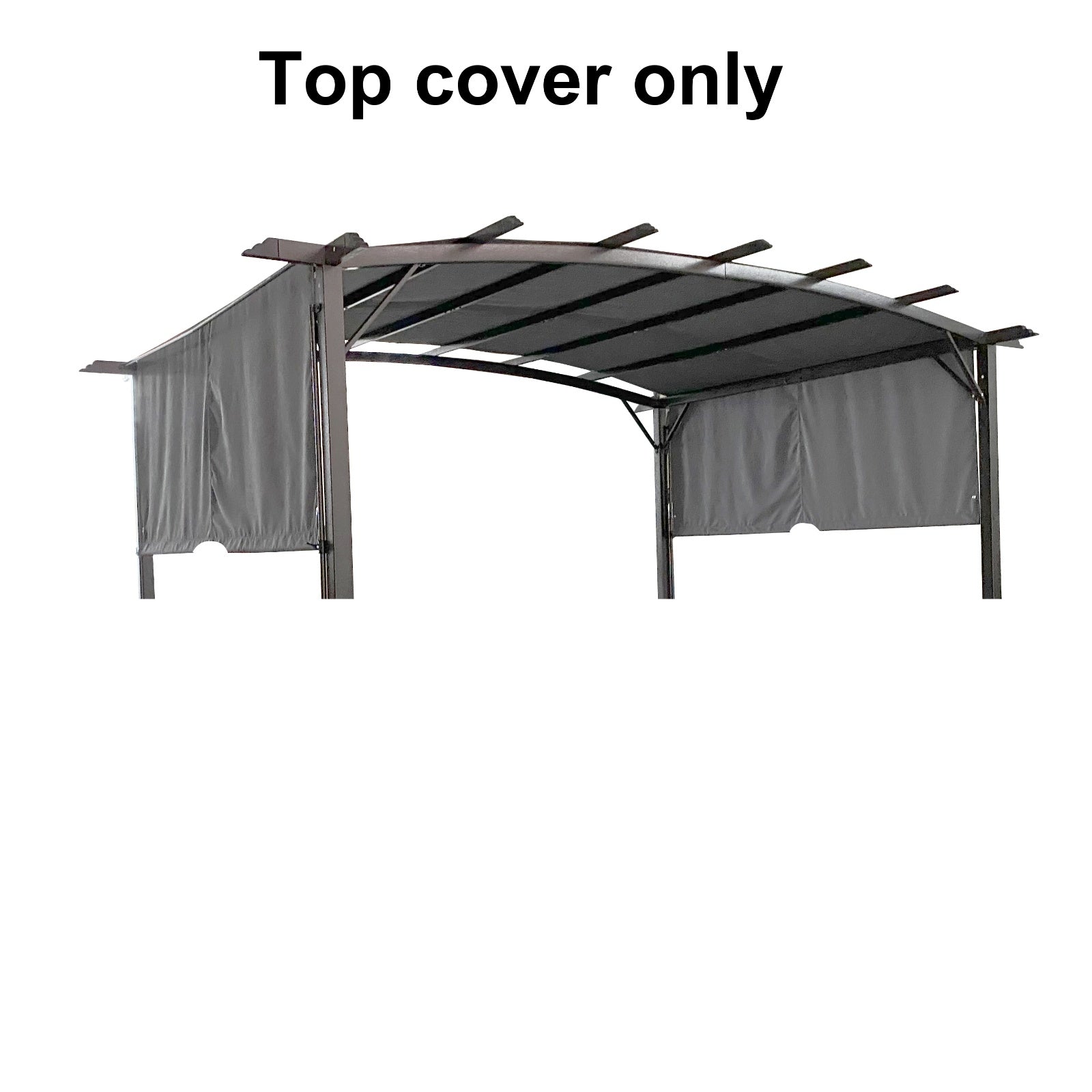 Universal Canopy Cover Replacement For 12x9 Ft Curved Outdoor Pergola Structure-Grey