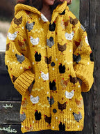 Halloween Animal Print Casual Hooded Cape Coat