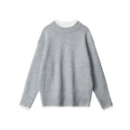 Fake Two Pieces Sweaters Autumn And Winter Trends Loose Round Neck