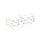 Modern Scandi 3-Door Low Profile TV Stand For TVs Up To 80 Inches Black