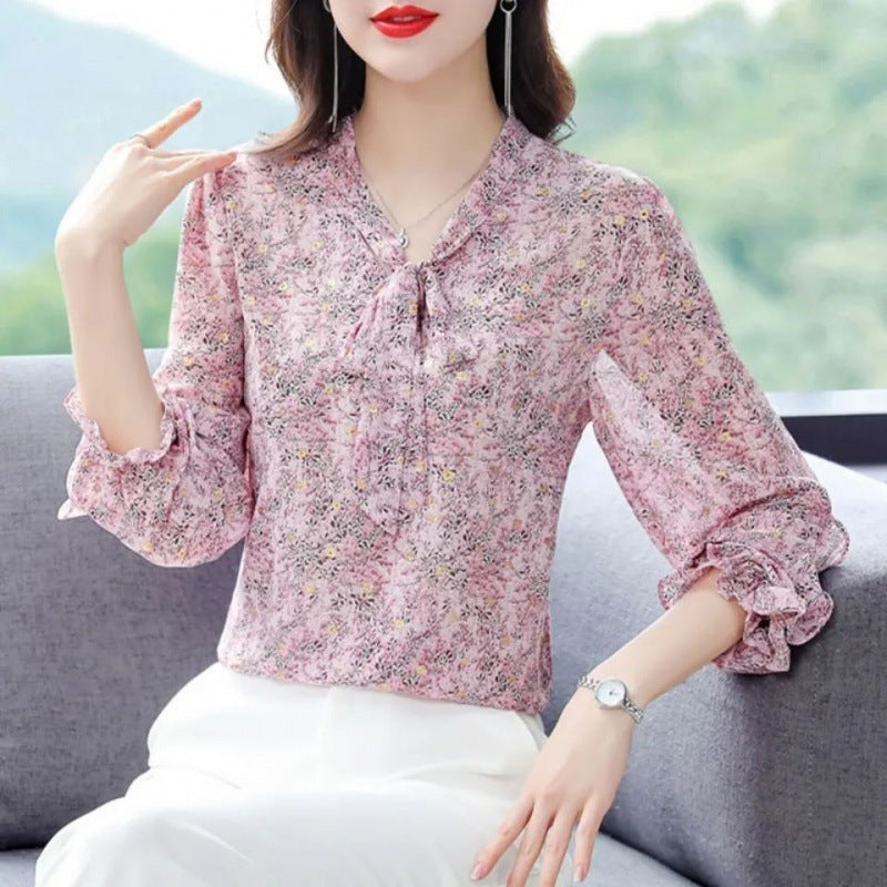 Flab Hiding Slimming Mother Clothes Fashionable Stylish All-matching Shirt