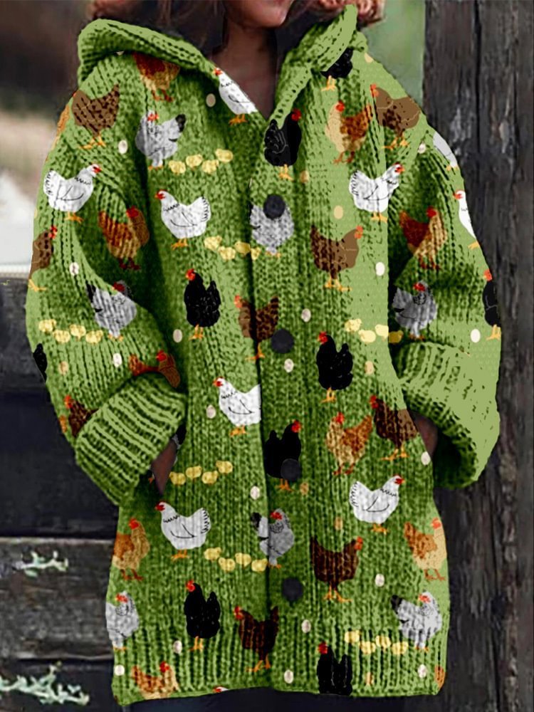 Halloween Animal Print Casual Hooded Cape Coat