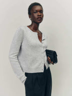 Women's Long-sleeved Knitted Cardigan Top Button