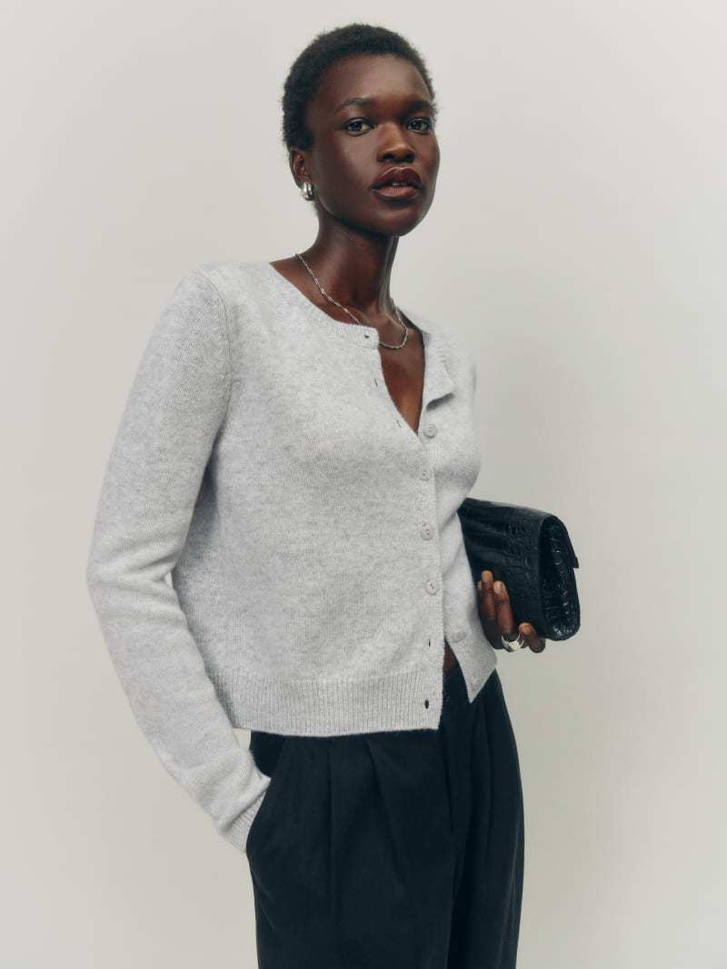 Women's Long-sleeved Knitted Cardigan Top Button