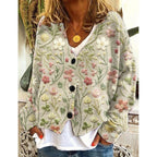 Christmas Abstract Printing Casual Cloak Coat Cardigan Sweater