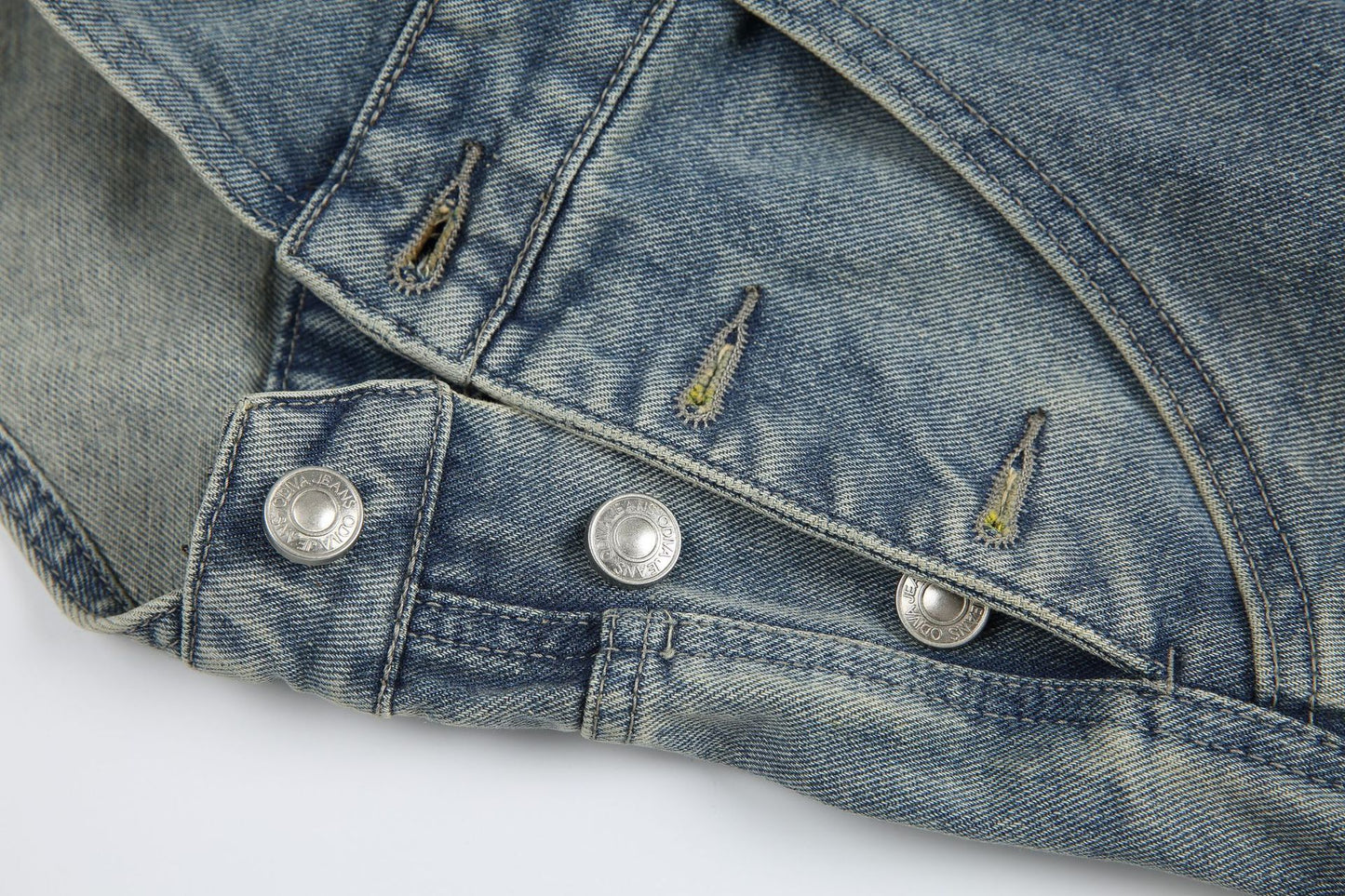 Retro Washed Vintage Washed Strap Cargo Jeans Men And Women