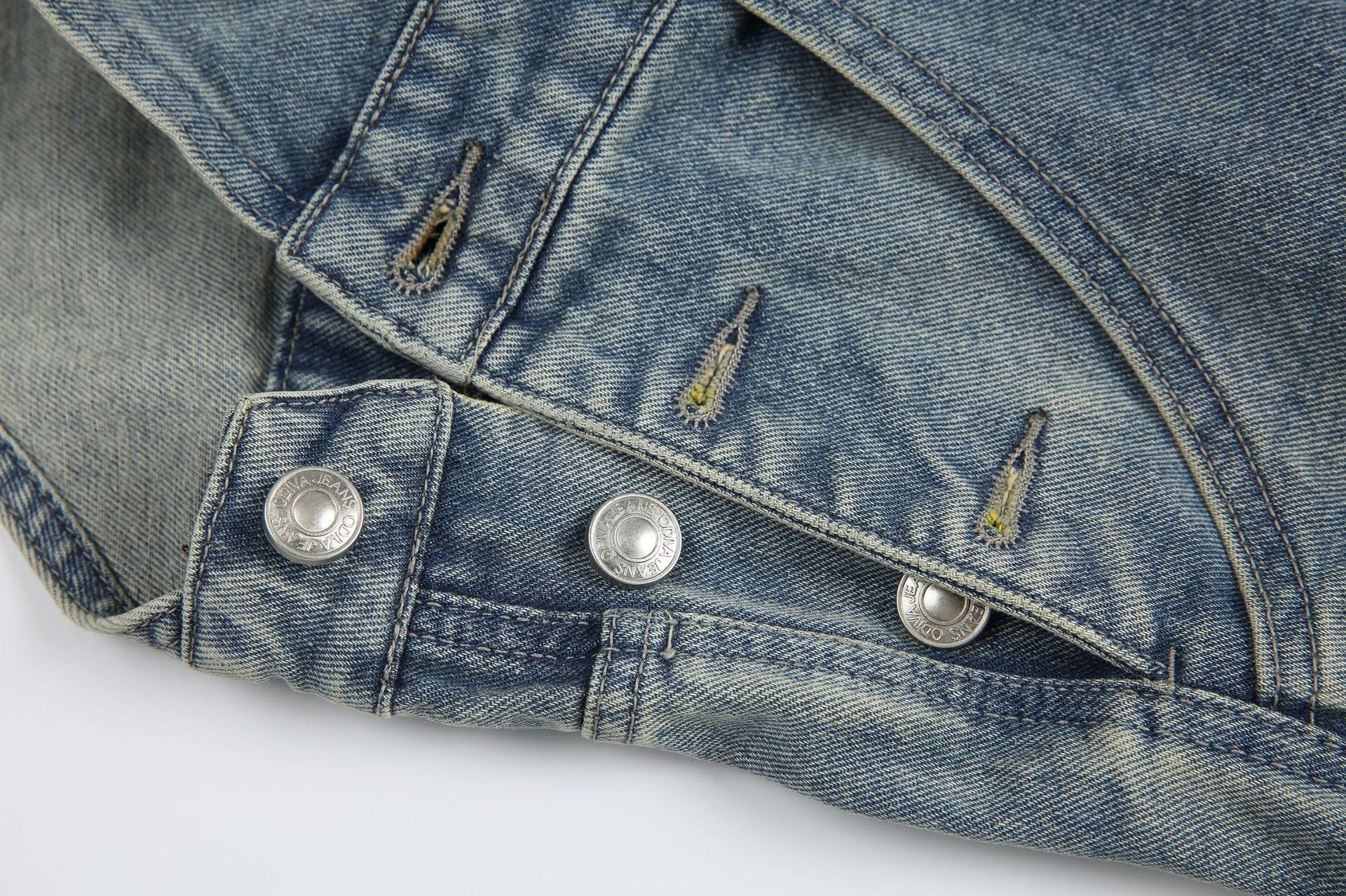 Retro Washed Vintage Washed Strap Cargo Jeans Men And Women