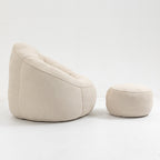 Bedding Bean Bag Sofa Chair High Pressure Foam Bean Bag Chair Material With Padded Foam Padding Compressed Bean Bag With Footrest