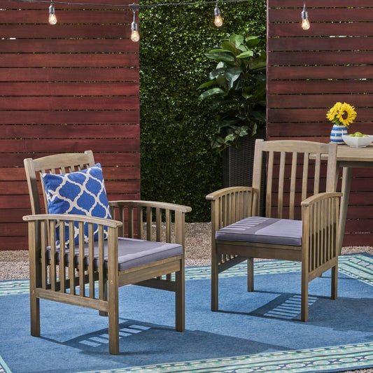 CASA ACACIA DINING CHAIR, 2PCS With 2 Cushions