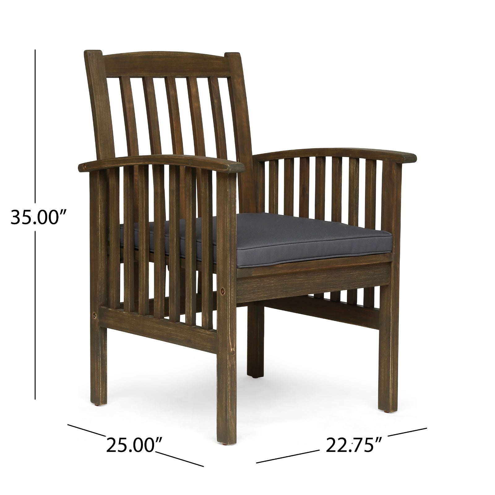 CASA ACACIA DINING CHAIR, 2PCS With 2 Cushions