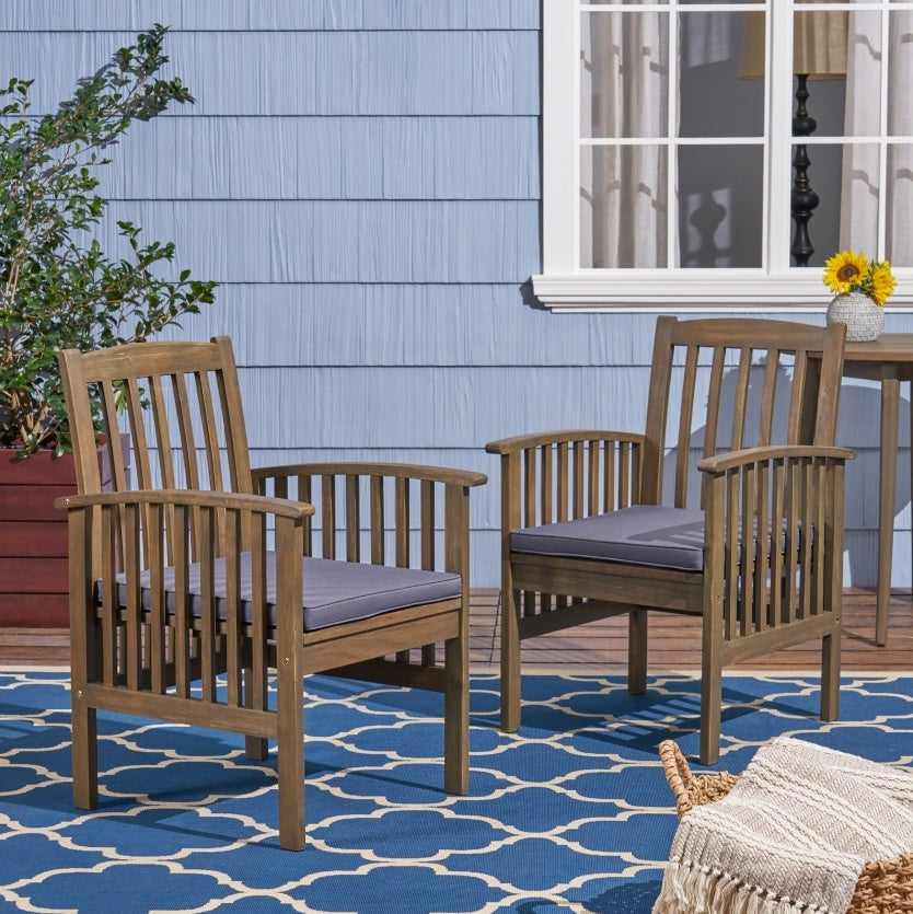 CASA ACACIA DINING CHAIR, 2PCS With 2 Cushions