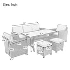 6-piece Outdoor Rattan Courtyard Set