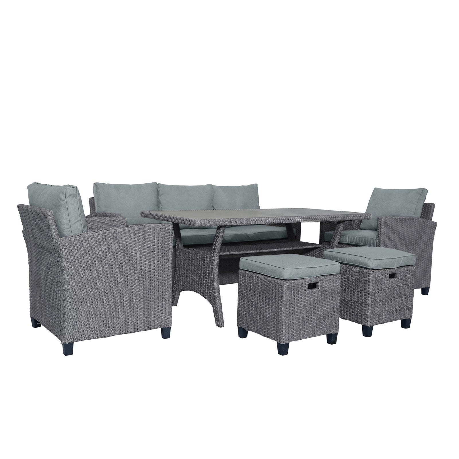 6-piece Outdoor Rattan Courtyard Set