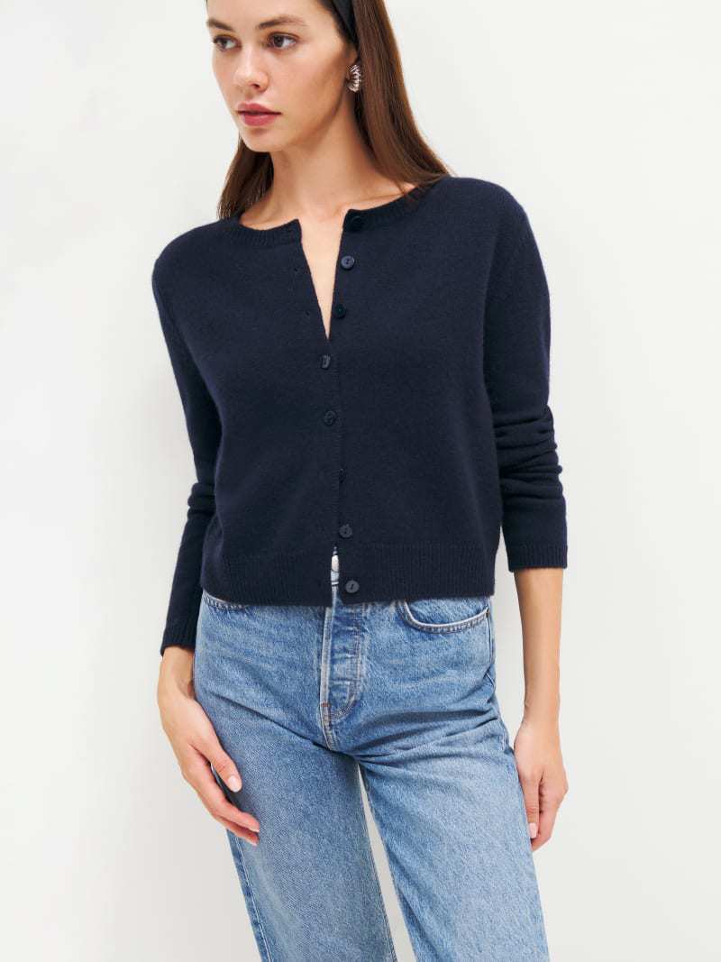 Women's Long-sleeved Knitted Cardigan Top Button