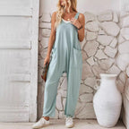Casual Vest Pocket Knitted Jumpsuit