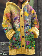 Halloween Animal Print Casual Hooded Cape Coat