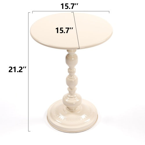 Vintage Metal Coffee Table End Table, Round Side Table For Sofa Bedside Nightstand, Accent Table Decorative Small Space Living Room Bedroom