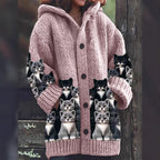 Halloween Animal Print Casual Hooded Cape Coat
