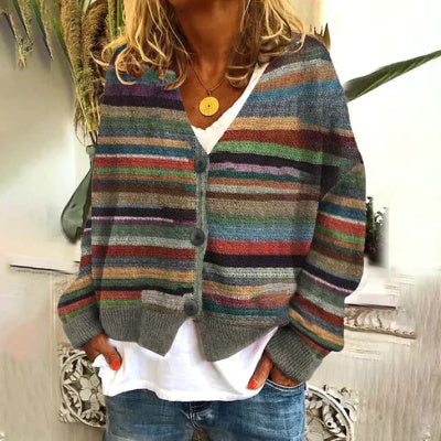 Christmas Abstract Printing Casual Cloak Coat Cardigan Sweater