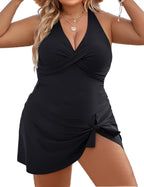 Plus Size Woman Skirt One-piece Swimsuit