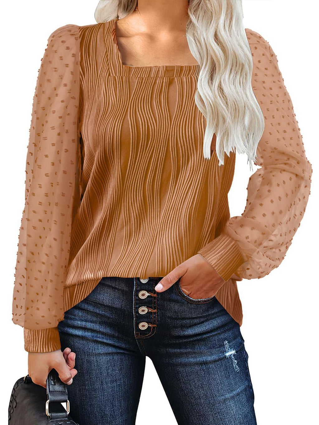 Water Ripple Women's Fashion Casual Long Sleeve Top