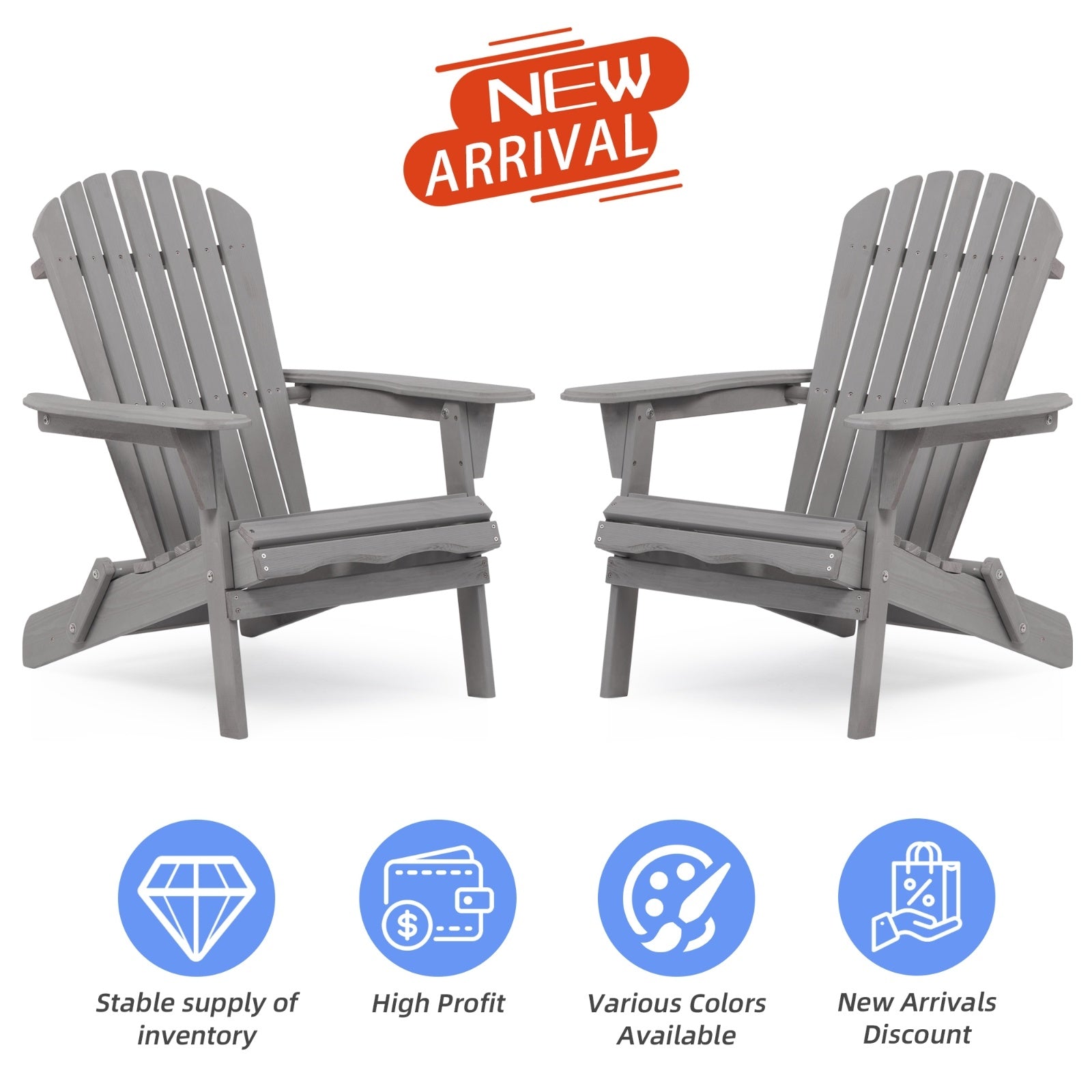 Outdoor Wooden Folding Adirondack Chair Set Of 2 - Solid Cedar Wood