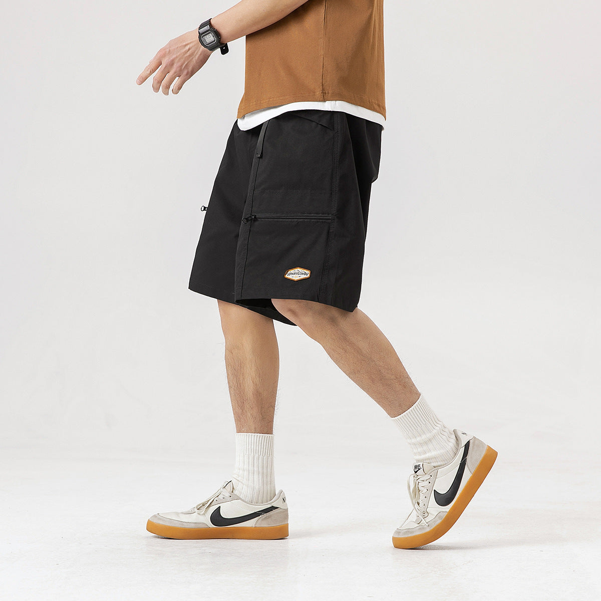 Mountain Vintage Zipper Workwear With Pocket Shorts