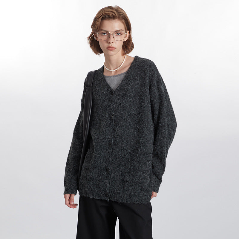 European American Style Fashion Lazy V-neck Couple Cardigan