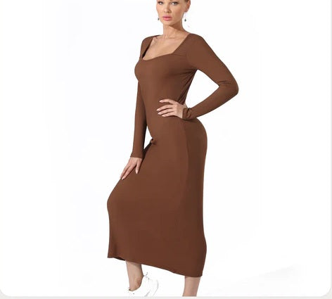 Women's Fashion Simple Solid Color Dress
