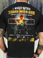 Men's Plus-size T-shirts "Stand with God"