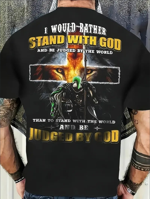 Men's Plus-size T-shirts "Stand with God"