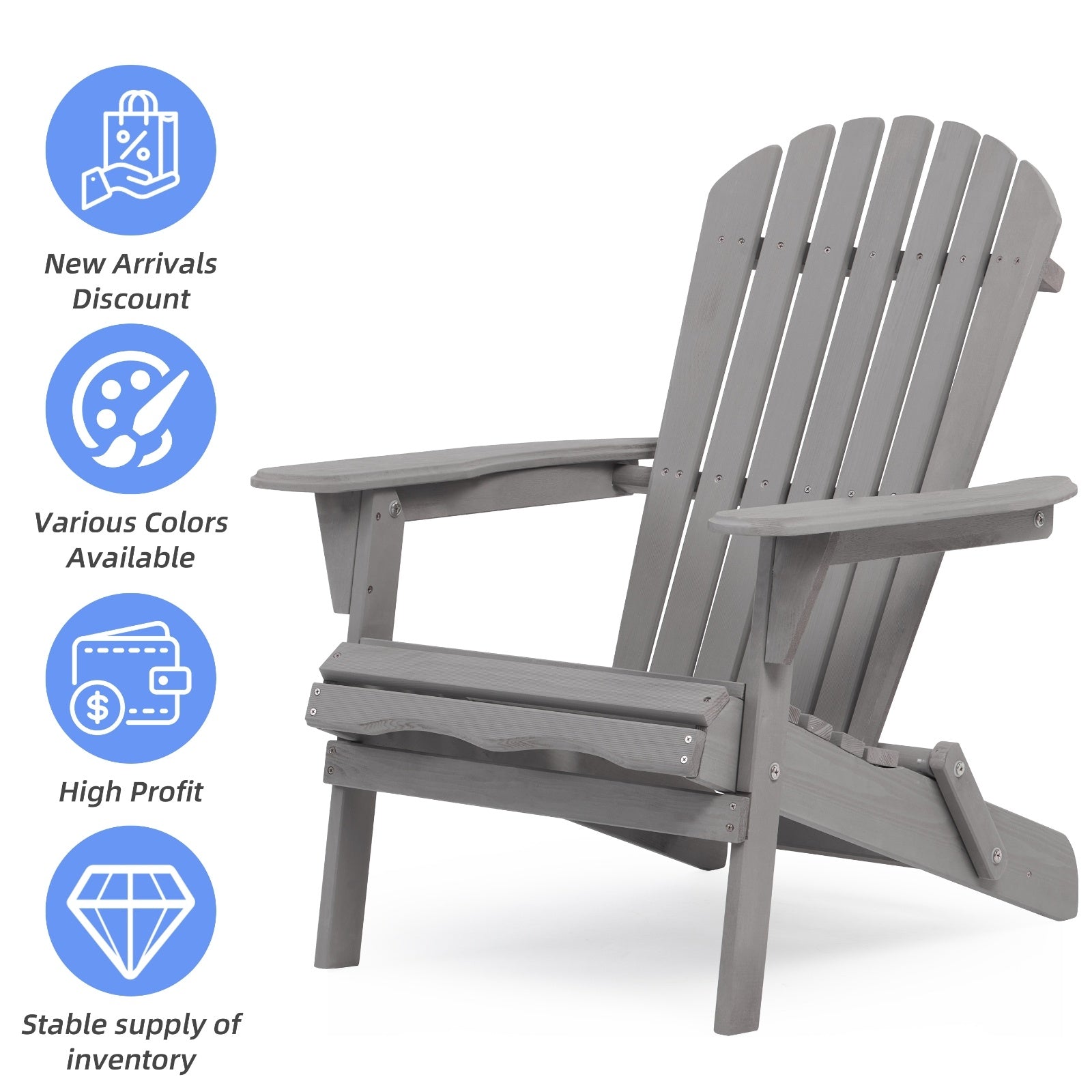 Outdoor Wooden Folding Adirondack Chair Set Of 2 - Solid Cedar Wood