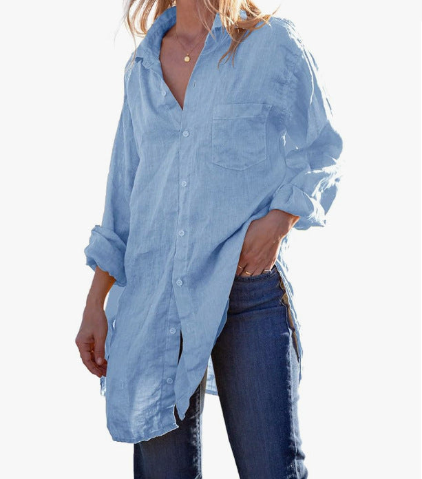 Long Shirt Loose Beach Bikini Cover Up Women Casual Beachwear