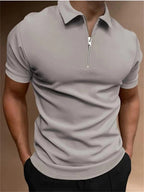 Men's Polo Shirt Solid Color Polo Collar T-shirt Casual Fit Top Men's Clothing
