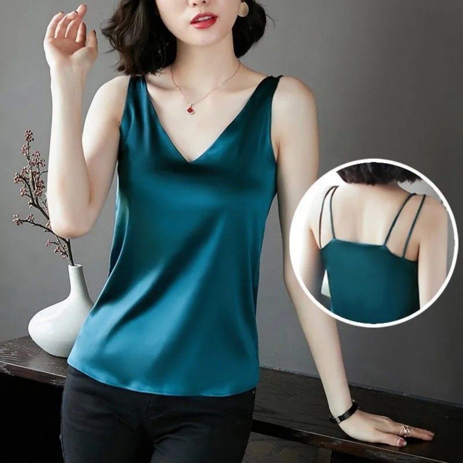 Women's Satin Spring And Autumn Long Sleeved Shirt