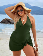 Plus Size Woman Skirt One-piece Swimsuit