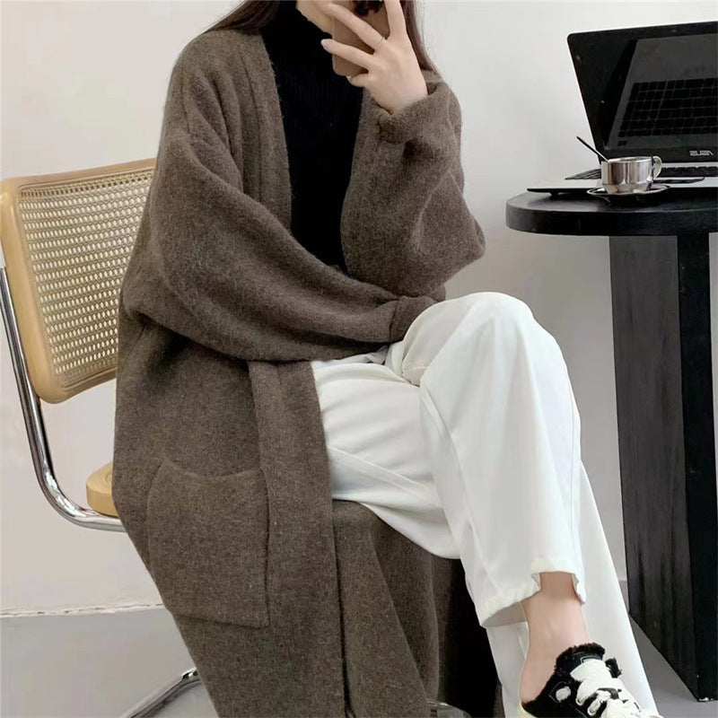 Plus Size Idle Style Long Knitted Cardigan Women's Autumn And Winter New