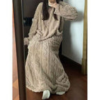 Winter Coral Fleece Sleepwear Women's Nightgown Long Night Dress Pajamas With Pockets Thickened Jacquard Dress Warm Home Clothes