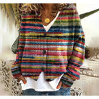 Christmas Abstract Printing Casual Cloak Coat Cardigan Sweater