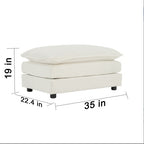 Chenille Two-Seater Sofa With 1 Footrest, 2 Seater L-Shaped Sectional With Ottoman,Loveseat With Ottoman For Small Living Space