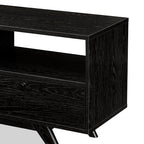 Modern Scandi 3-Door Low Profile TV Stand For TVs Up To 80 Inches Black