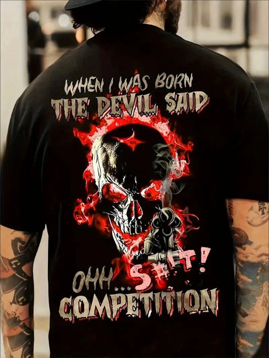 Men's Plus-size T-shirts "The devil said oh S!*T"