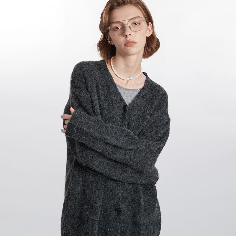 European American Style Fashion Lazy V-neck Couple Cardigan