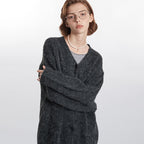 European American Style Fashion Lazy V-neck Couple Cardigan