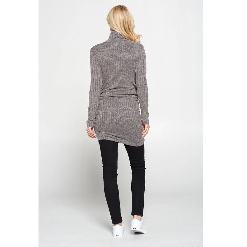 Side Ruched Breastfeeding Turtleneck Top