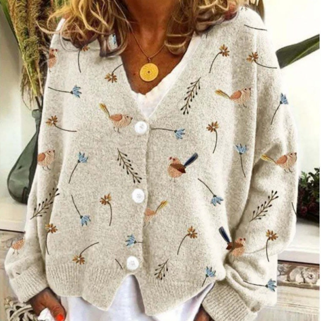 Christmas Abstract Printing Casual Cloak Coat Cardigan Sweater