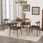 CHAIR  Set Of 2 Set of 2 Mid-Century Dining Chairs with Cushioned Seats, Upholstered in charcoal Fabric